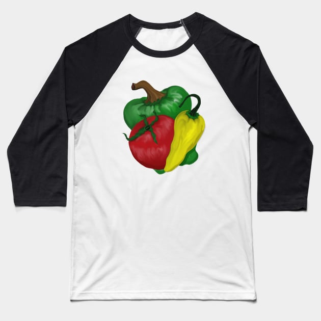 Veggies Baseball T-Shirt by Dual Rogue